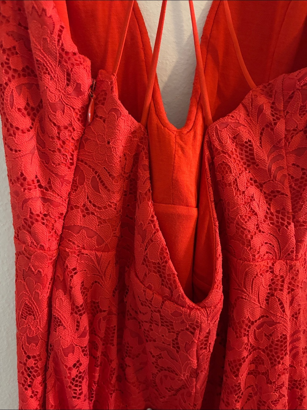 bebe Orange Lace Mini Dress - Picture 5 of 5